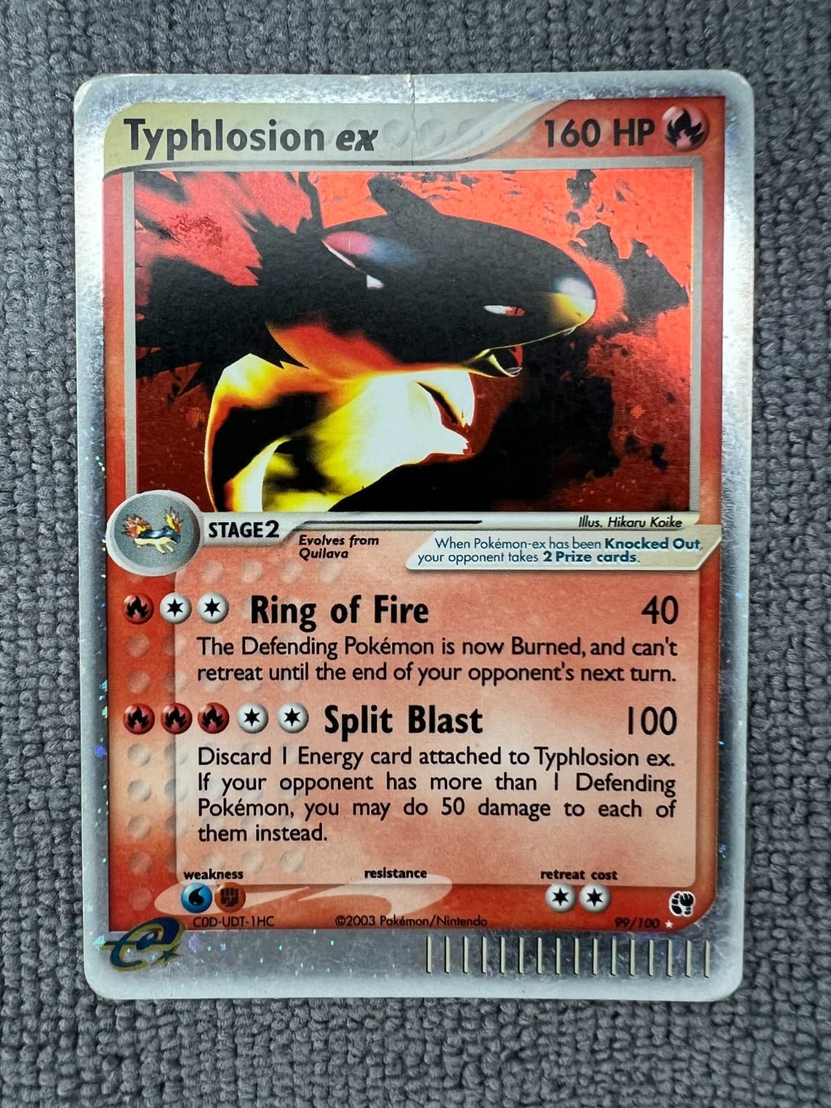 Typhlosion ex 99/100 Ultra Rare EX Sandstorm 2003 Pokemon Holo Vintage LP