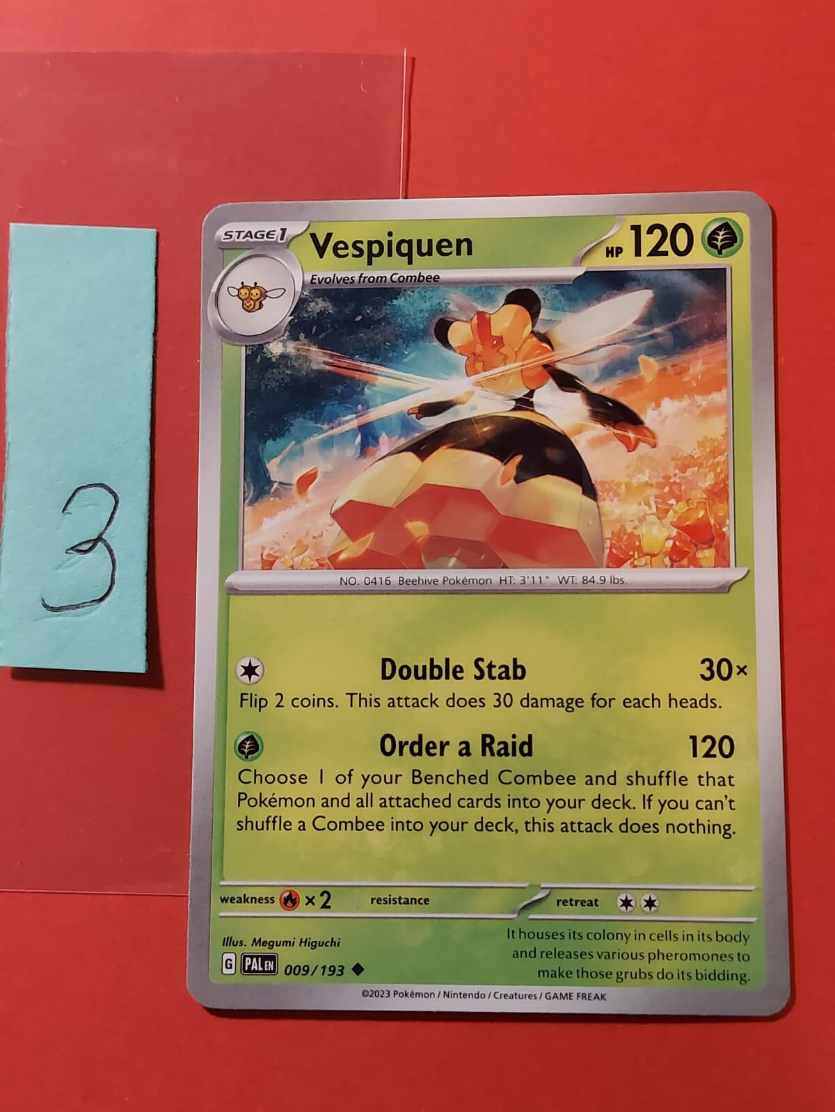 2023 Pokemon Scarlet and Violet Paldea Evolved #9 Vespiquen, UC, NF, cd3