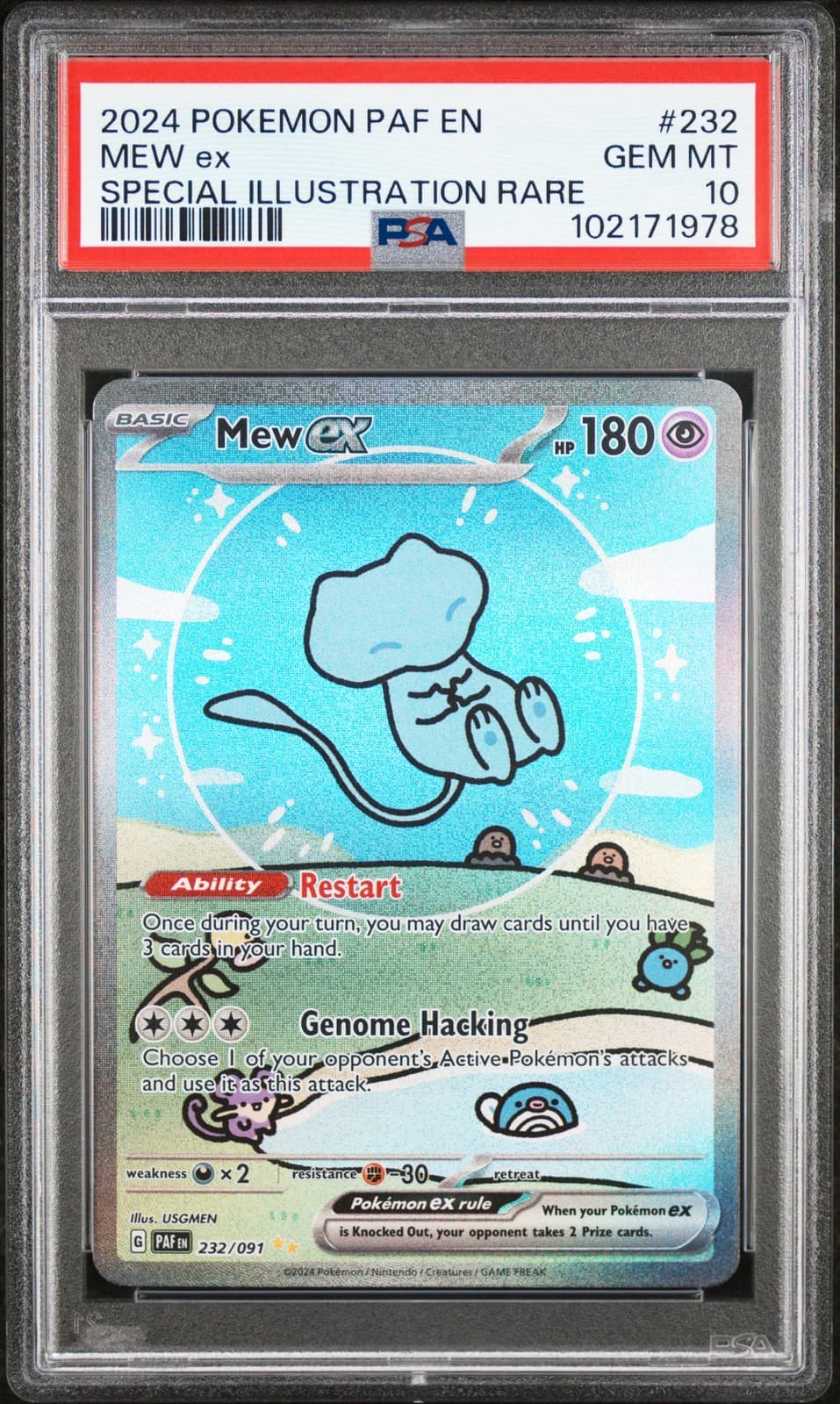 Pokemon Mew ex English Paldean Fates #232 Special Illustration Rare PSA 10