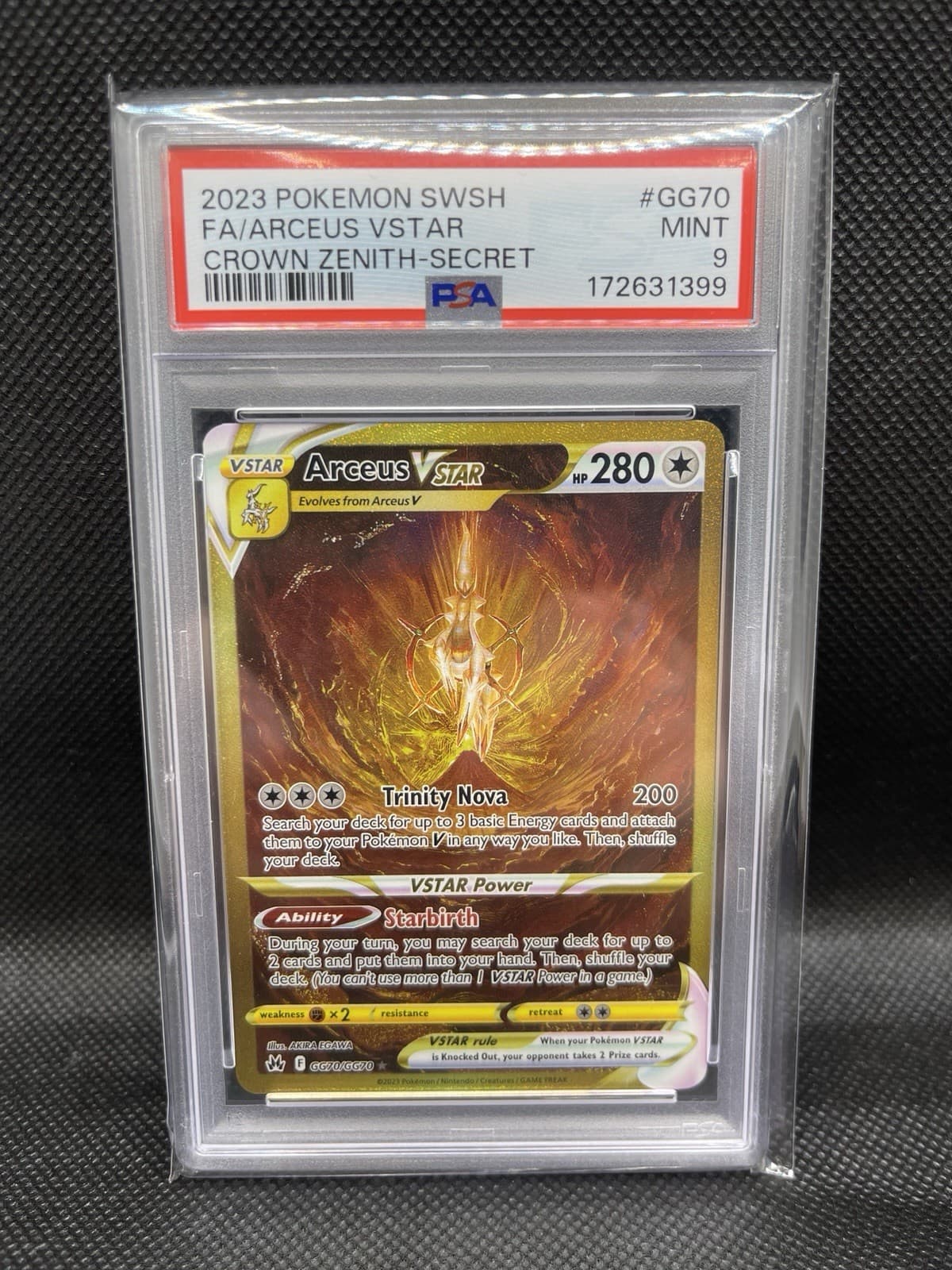 Arceus Vstar GG70/GG70 Secret Sword Shield Crown Zenith Pokemon PSA 9