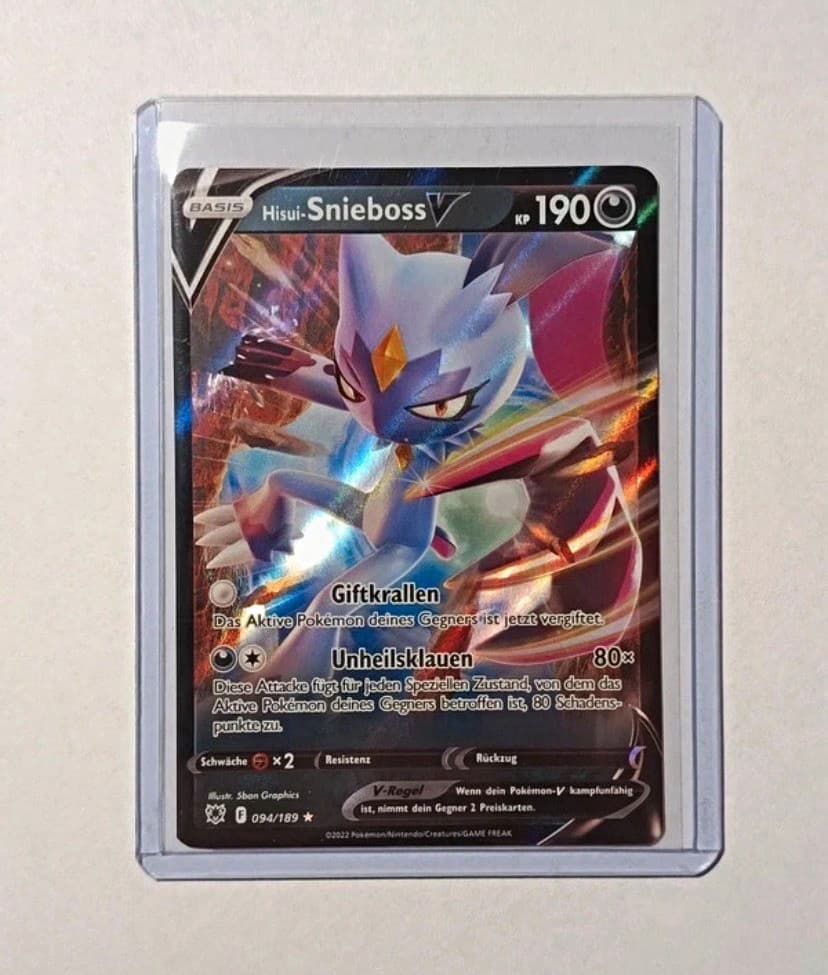 Nintendo Pokémon TCG Hisui-Snieboss V 094/189 Astralglanz Deutsch Holo KP 190