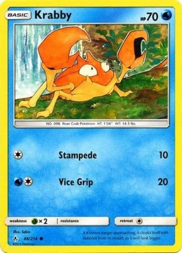 Krabby - 46/214 - Common (Lp) Unbroken Bonds - Water Pokémon