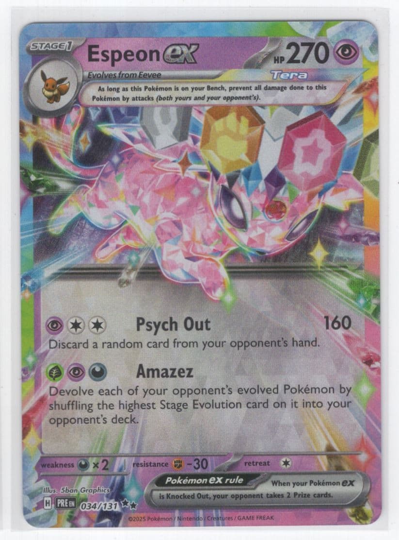 #34 2025 Prismatic Evolutions Double Rare Espeon ex