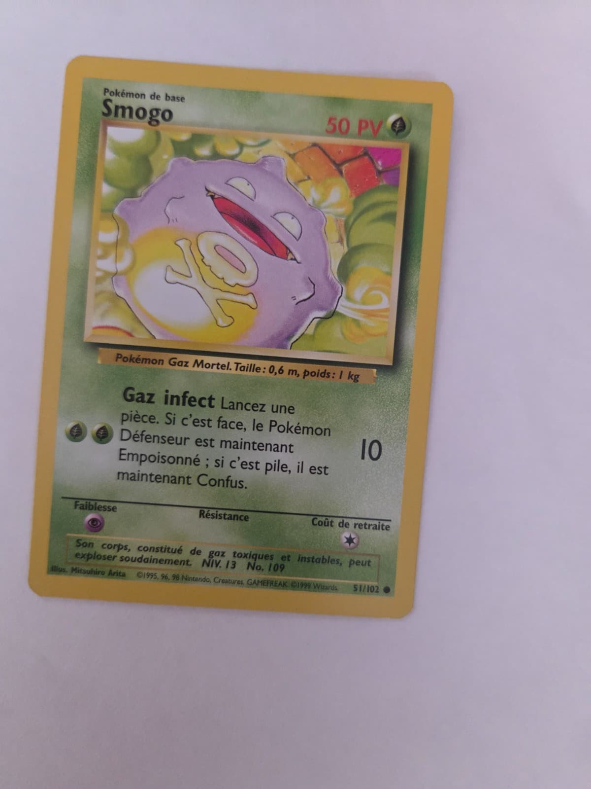 Carte Pokémon Smogo 51/102 Set de Base Français