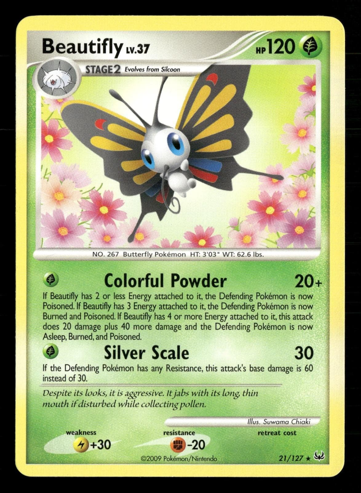 Beautifly 21/127 Rare Platinum Pokemon Lightly Played
