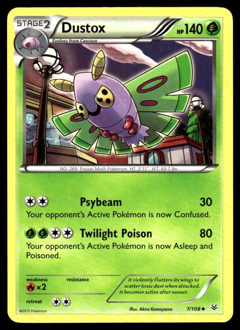 Dustox 7/108 Roaring Skies Pokemon Lightly Played
