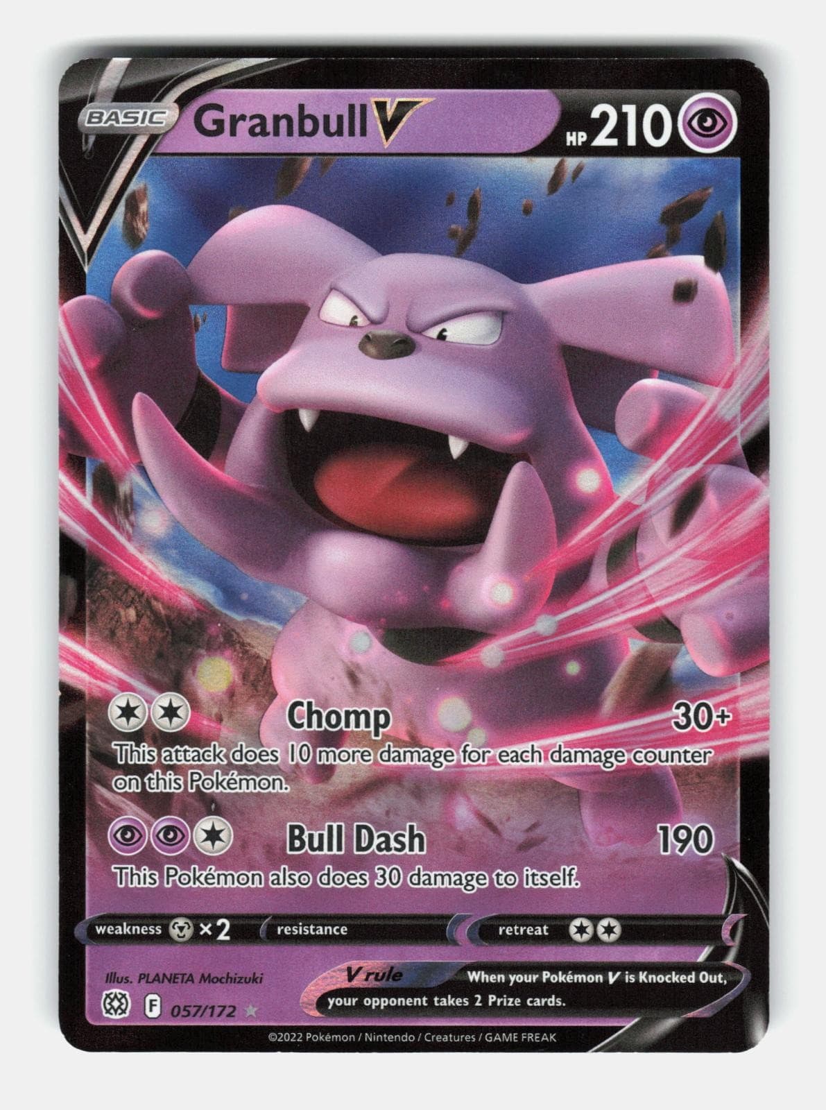 Granbull V 057/172 Holo Ultra Rare Brilliant Stars Pokemon Near Mint