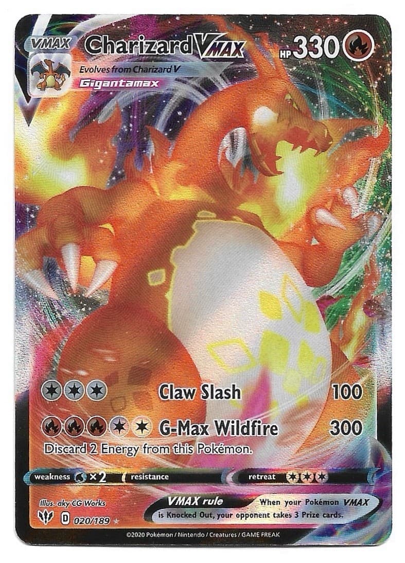 Charizard VMAX 020/189 2020 Pokémon Sword & Shield Darkness Ablaze Holo