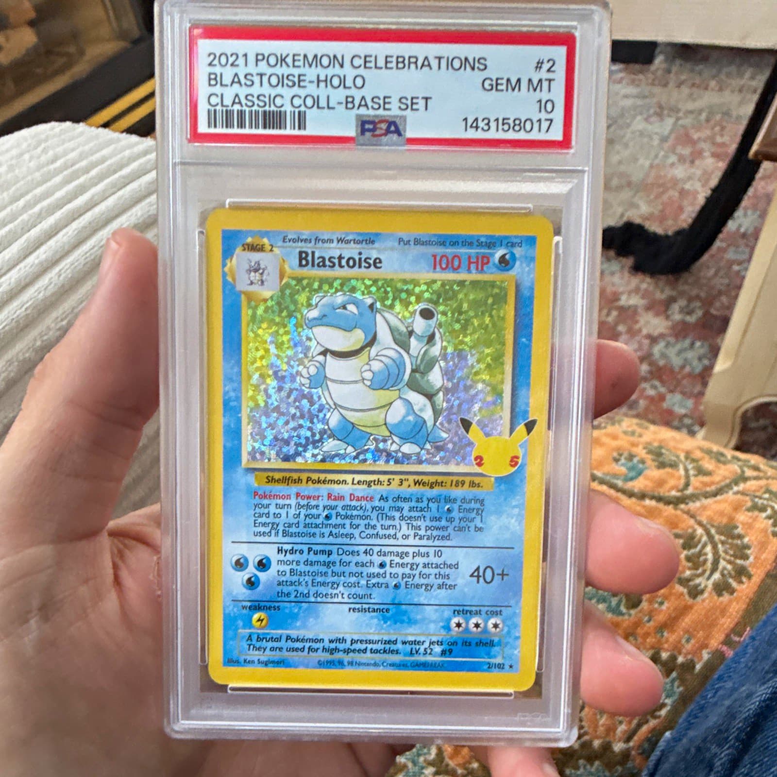 2021 Pokemon Celebrations Classic Collection Blastoise 2/102 Holo PSA 10