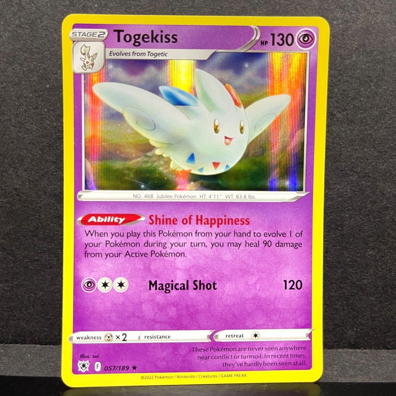 2022 POKEMON ASTRAL RADIANCE TOGEKISS 057/189 HOLO (RARE)