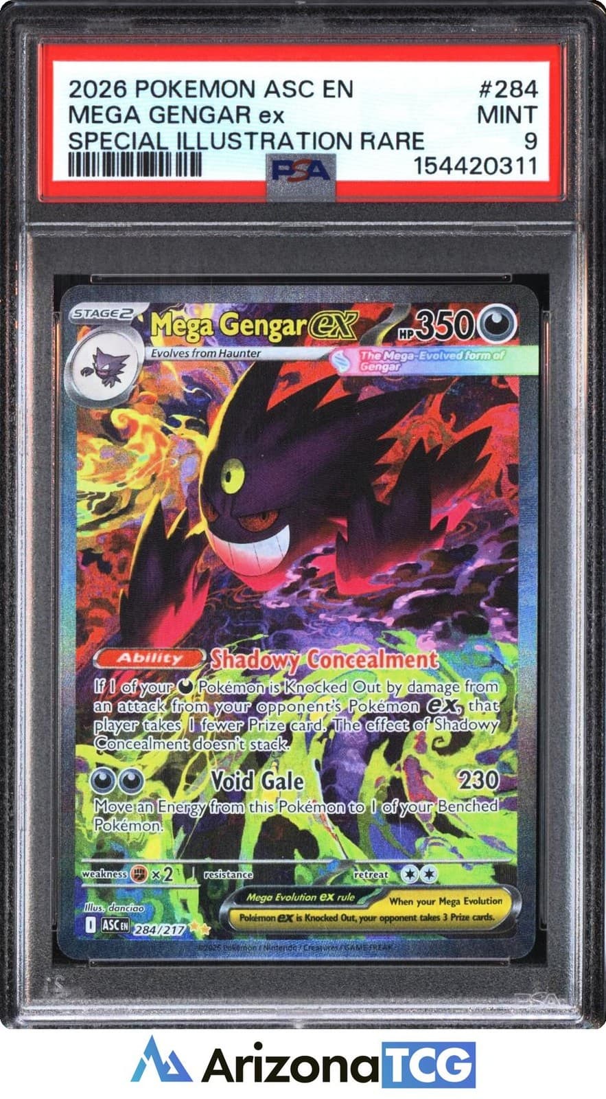 Pokemon 2026 Mega Gengar ex 284/217 SIR Ascended Heroes PSA 9