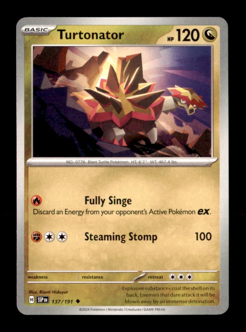 Turtonator 137/191 Uncommon Surging Sparks Pokemon Near Mint
