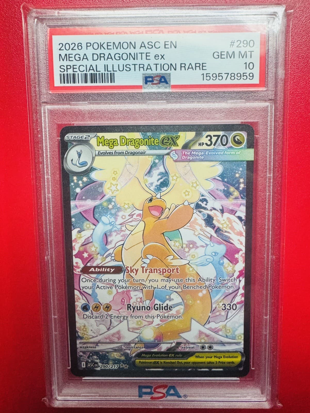 2026 Pokemon Mega Dragonite ex #290/217 SIR Ascended Heroes PSA 10