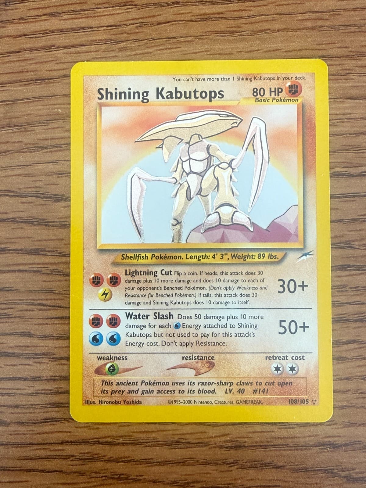 Shining Kabutops Neo Destiny Holo 108/105 Pokemon 2002