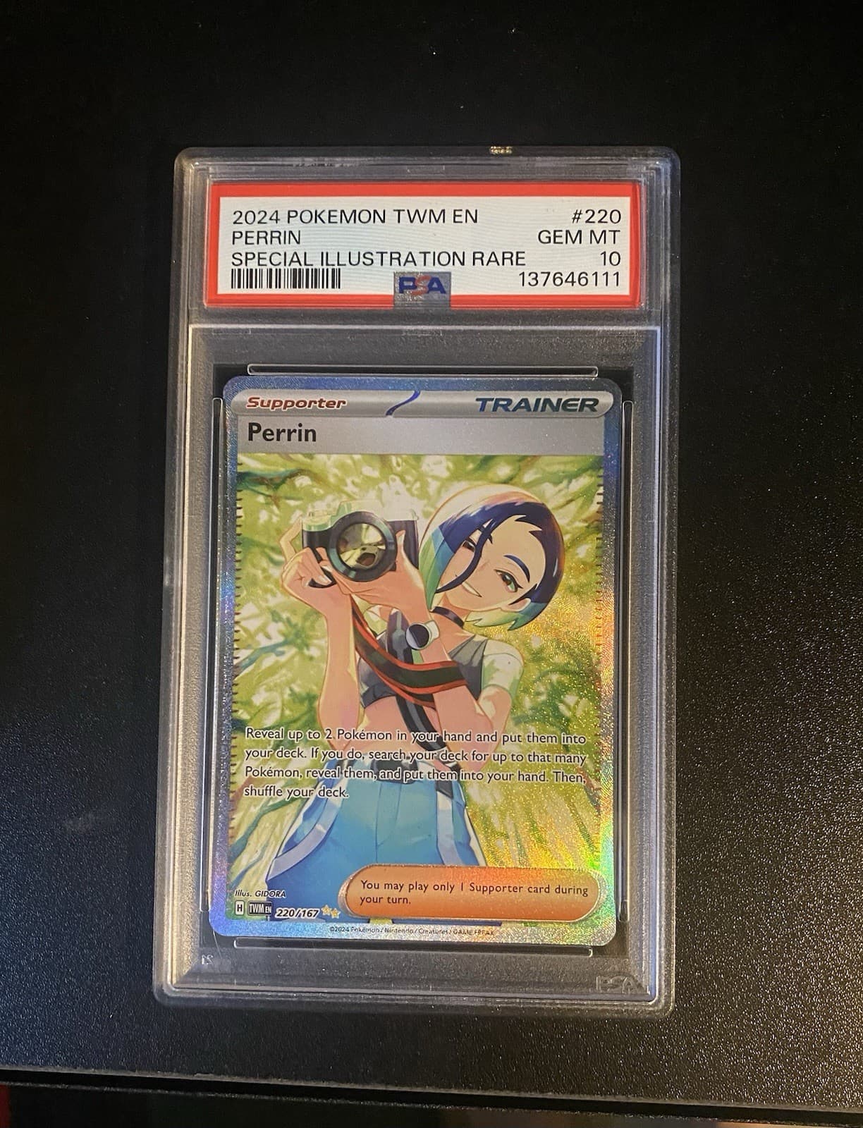 Pokemon Perrin 220/167 Sv06: Twilight Masquerade SIR PSA 10 GEM MINT