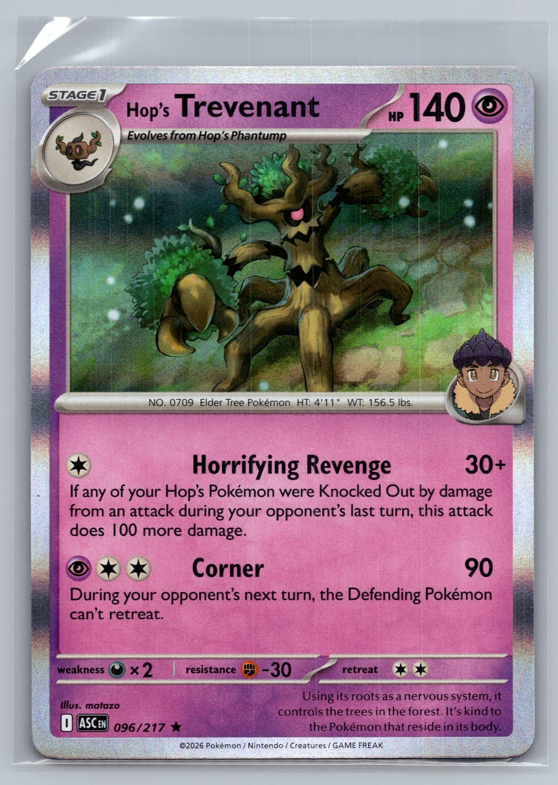 Hop's Trevenant 96/217 Ascended Heroes Holo Rare Pokemon TCG NM — photo 1 of 2