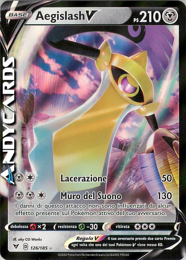 AEGISLASH V 126/185 • Rara Foil • Voltaggio Sfolgorante SWSH4 • Pokémon Andycard