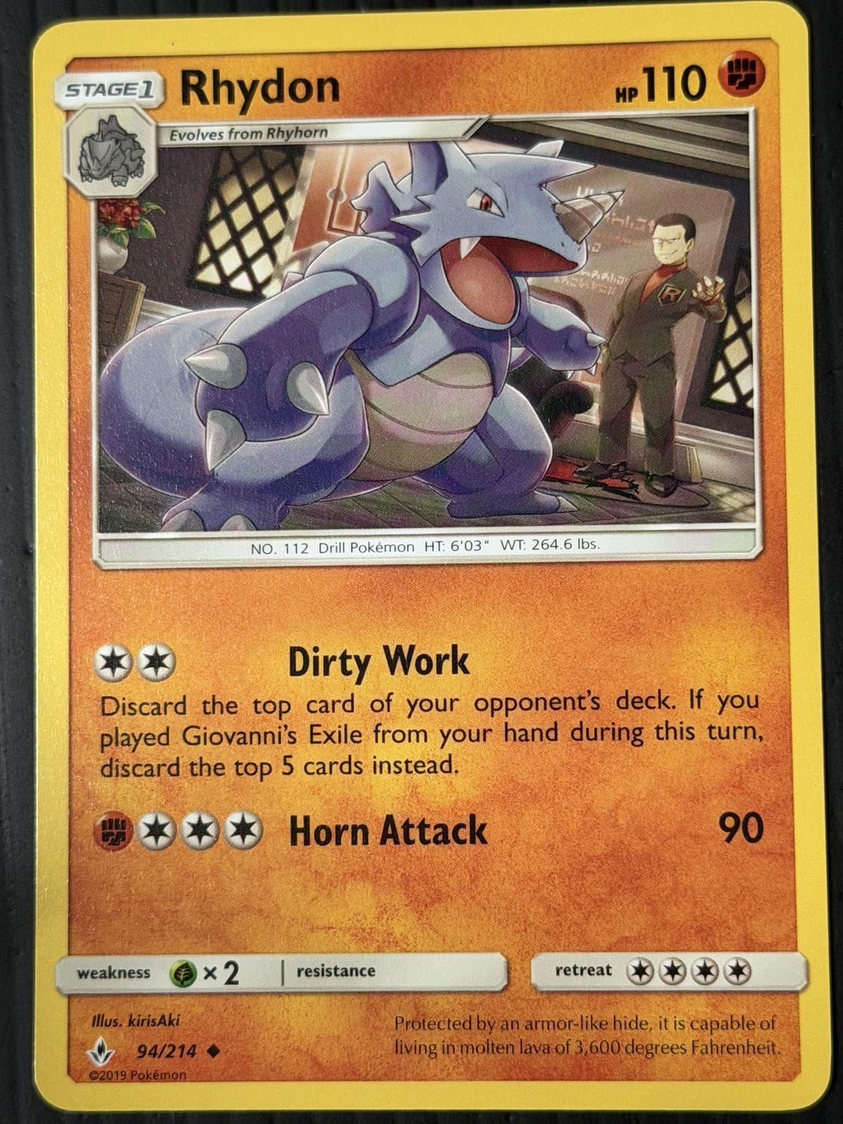 Rhydon 94/214 Uncommon SM - Unbroken Bonds Pokemon Near Mint