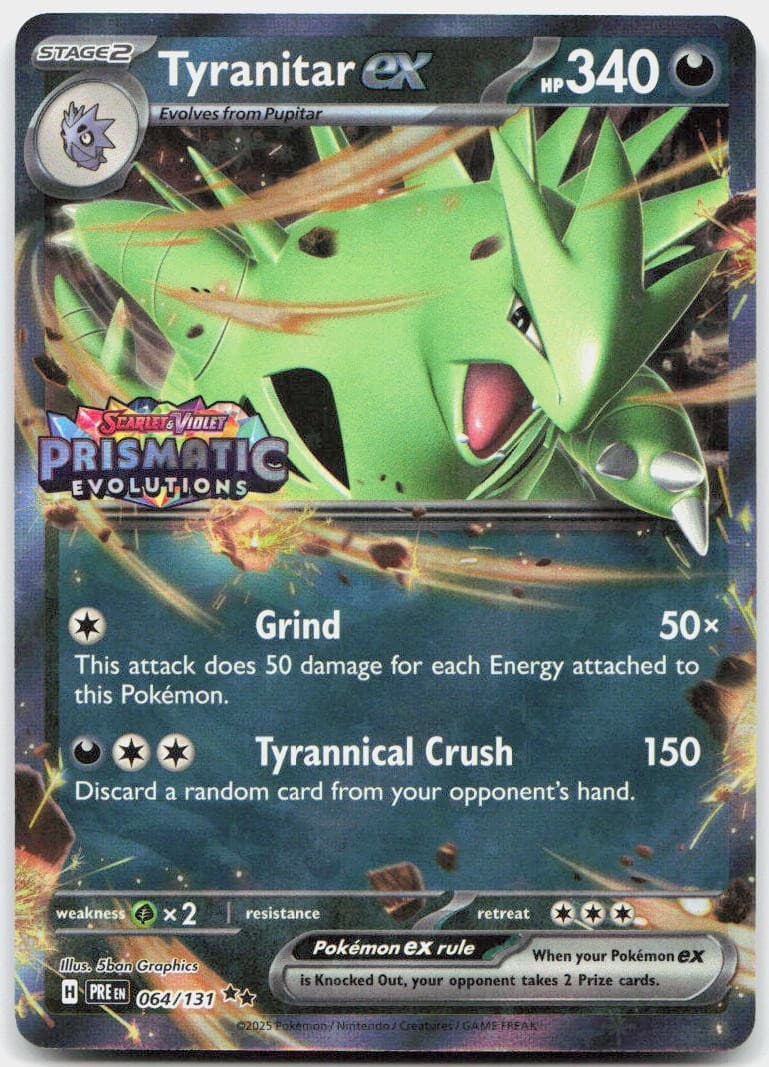Tyranitar ex (Prismatic Evolutions Stamp)64/131 Misc Cards & Products Pokemon NM