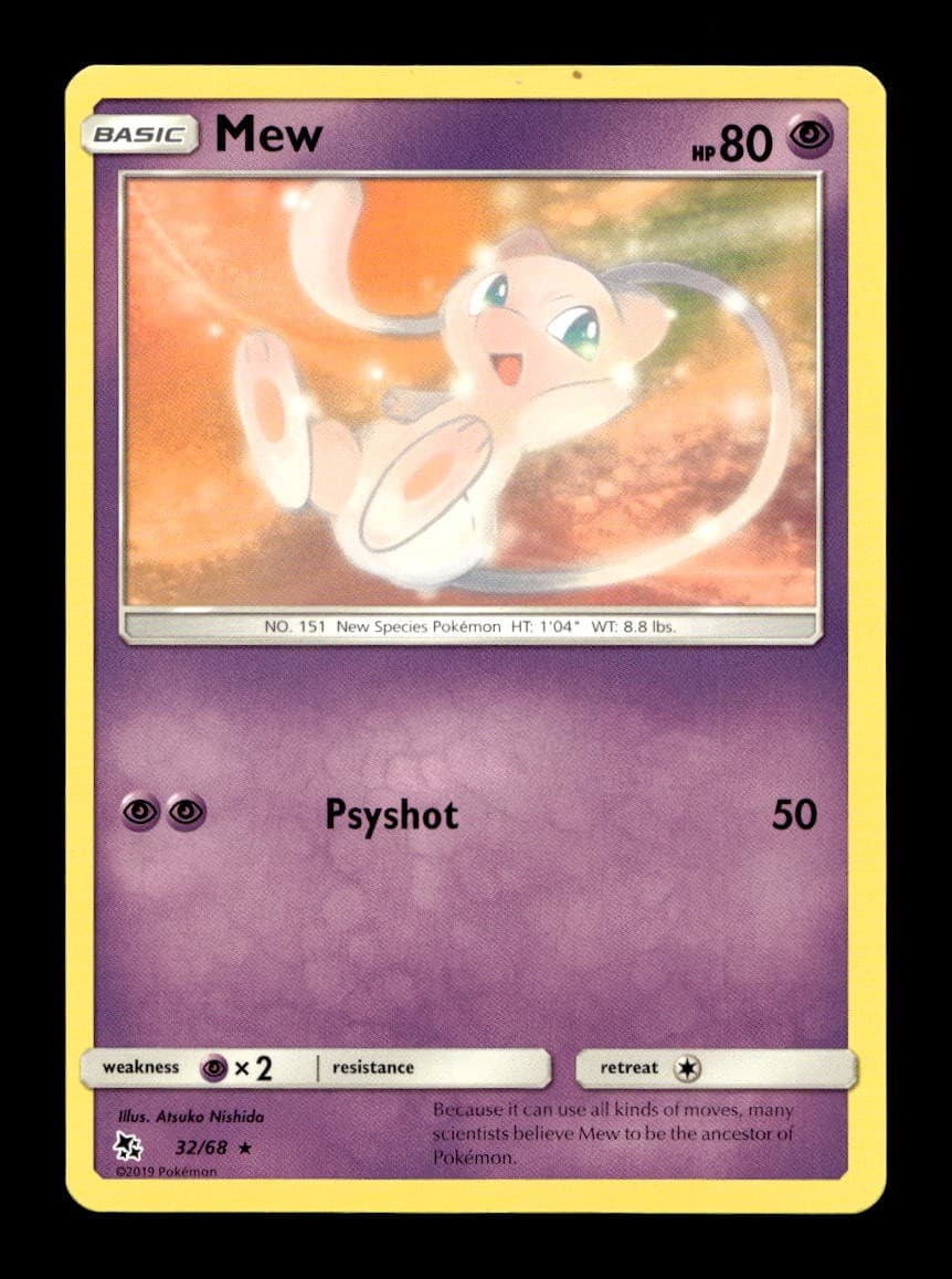 Mew 32/68 Rare Hidden Fates Pokemon Near Mint