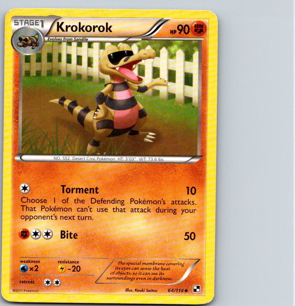 Krokorok 64/114 Black & White Pokemon TCG UC HP