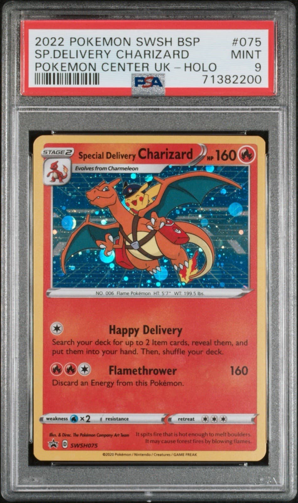PSA 9 Special Delivery Charizard SWSH075 HOLO 2022 Sword & Shield Promo Cards