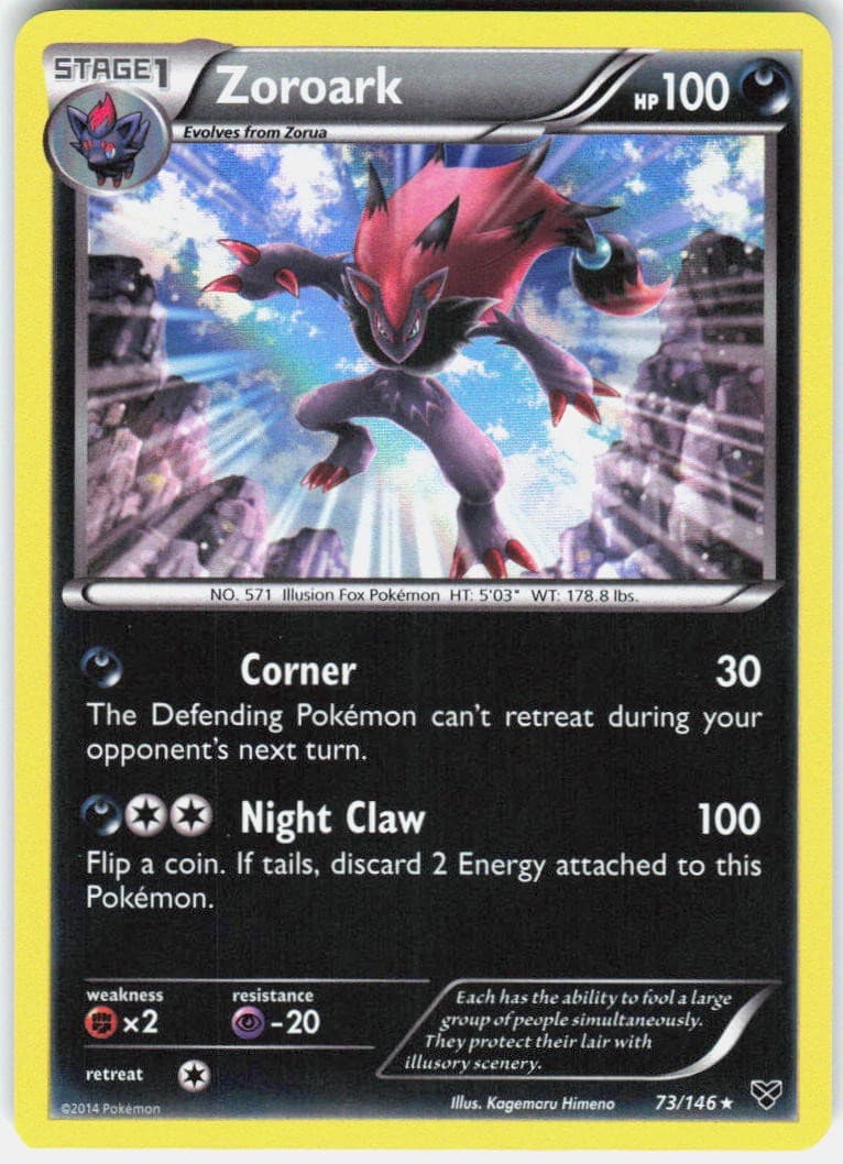 Zoroark 73/146 Holo Rare XY Base Set Pokemon Near Mint