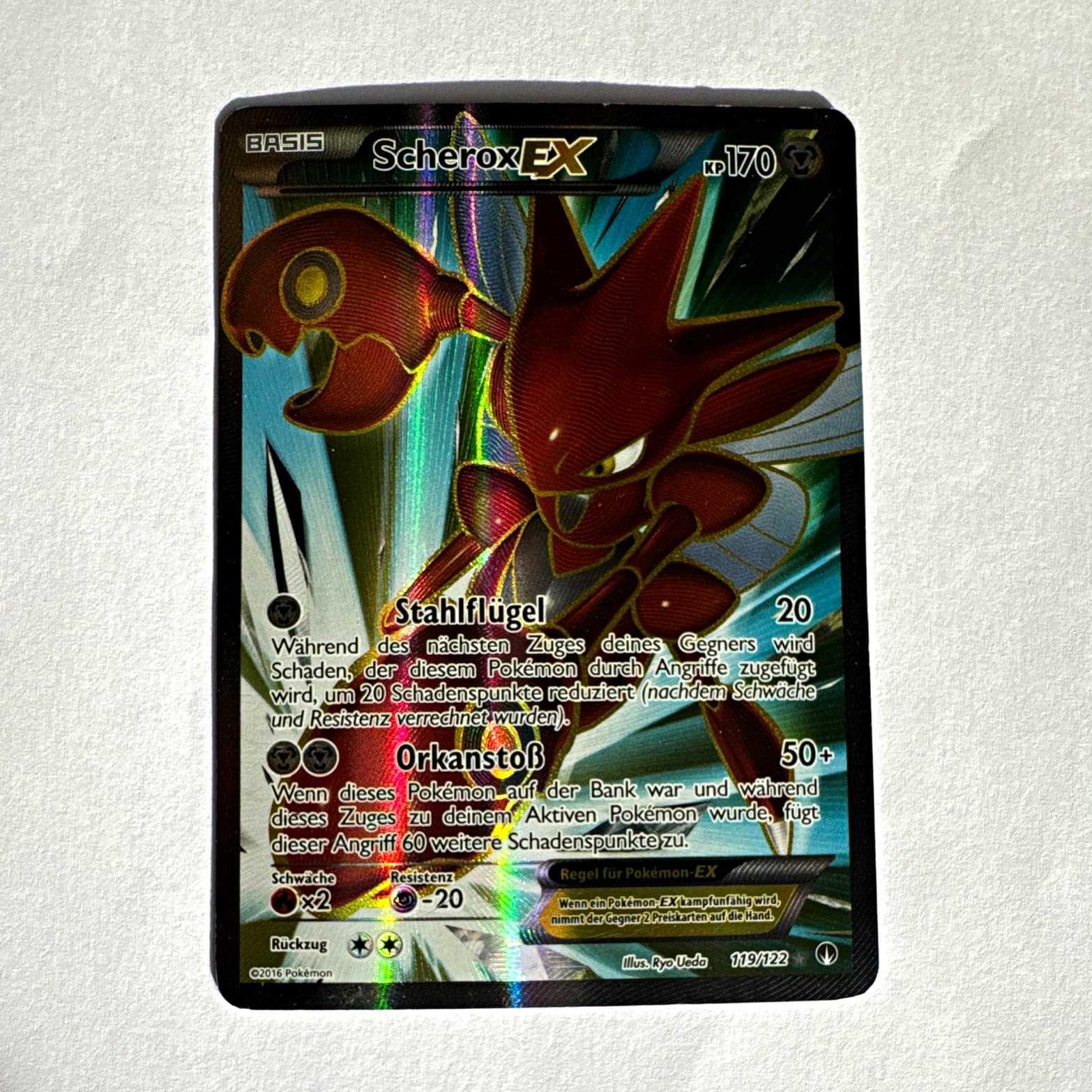 Pokémon Scherox EX 119/122 Holo Full Art XY TURBOfieber Deutsch 170 KP 2016