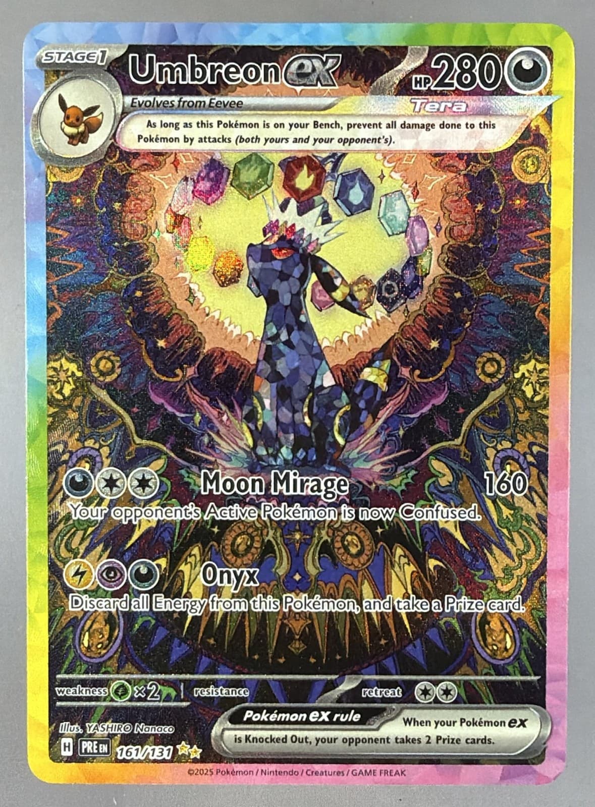 2025 Pokemon Prismatic Evolutions Umbreon ex Special Illustration Rare #161 NM