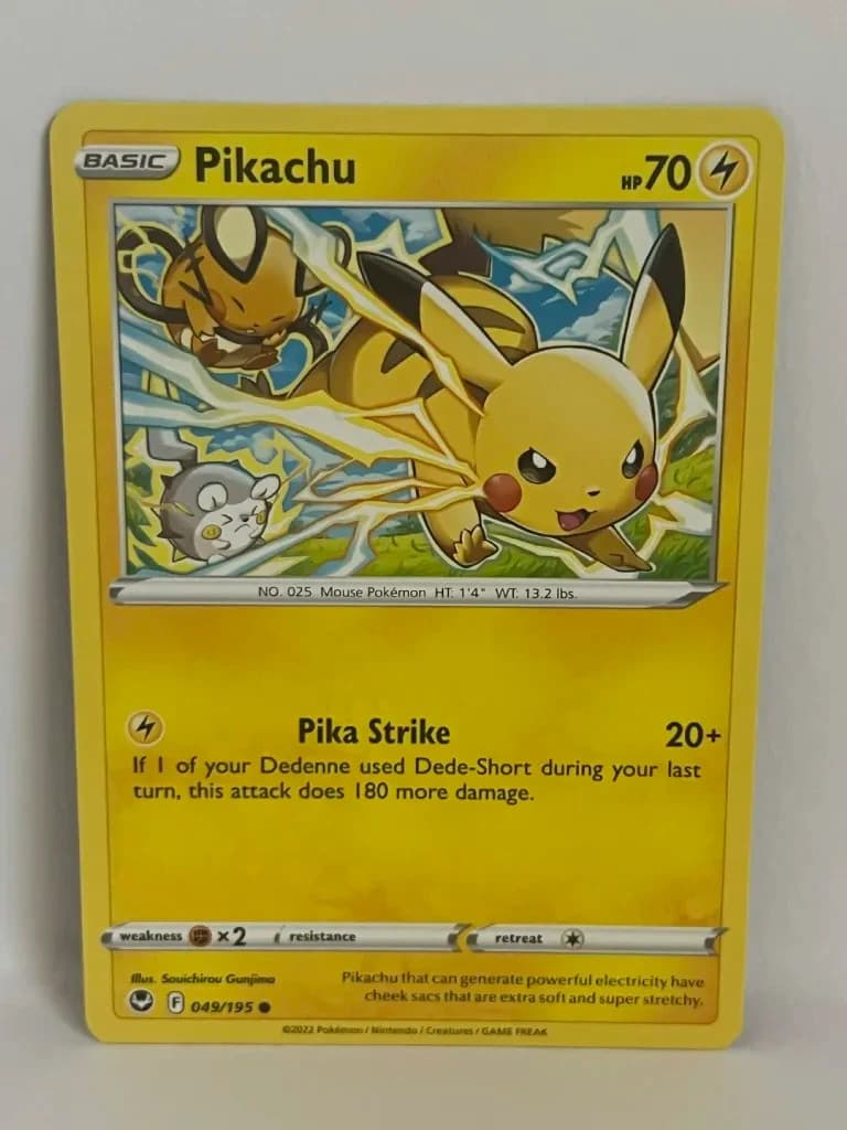 Pikachu 49/195 Silver Tempest Pokemon TCG Common