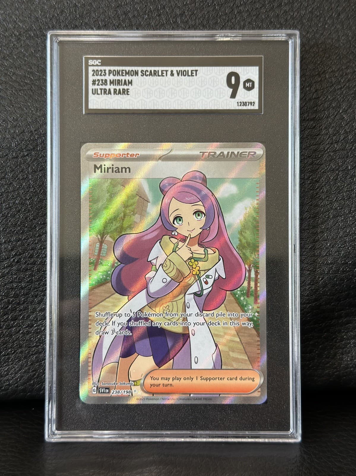 SGC 9 2023 Pokemon TCG Scarlet & Violet #238 Miriam Ultra Rare Full Art MINT