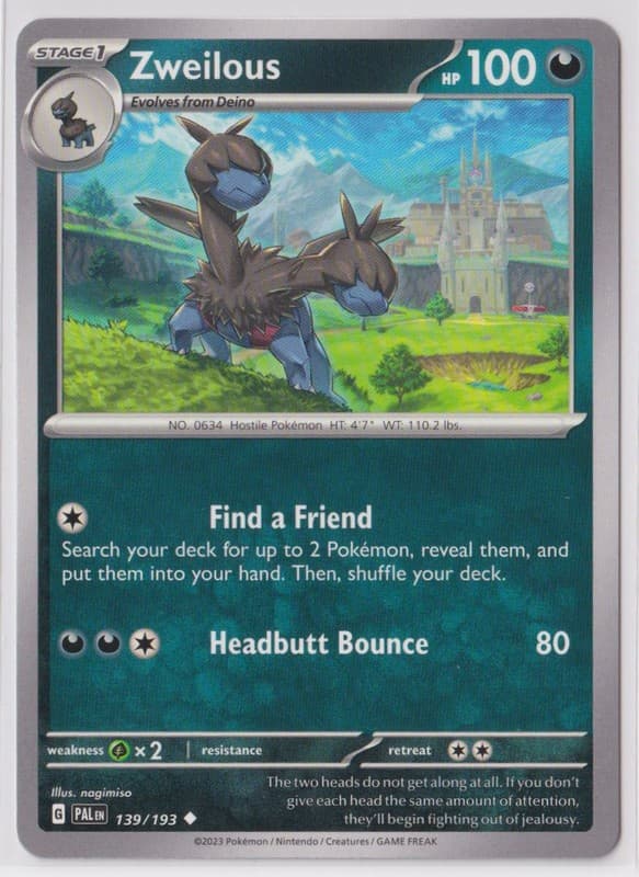 Pokemon Paldea Evolved 139/193 Zweilous