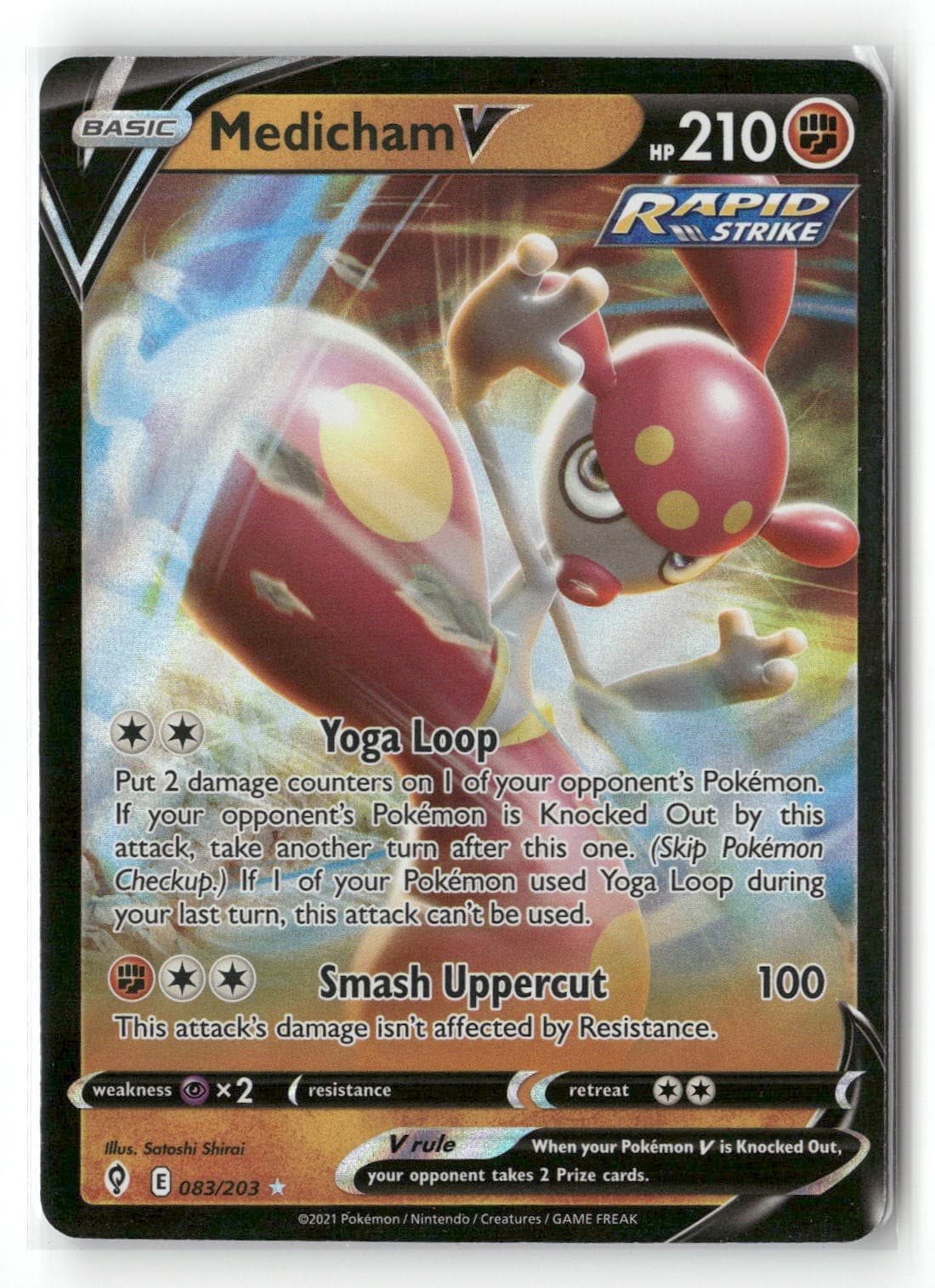 Medicham V 083/203 Holo Ultra Rare Evolving Skies Pokemon Near Mint