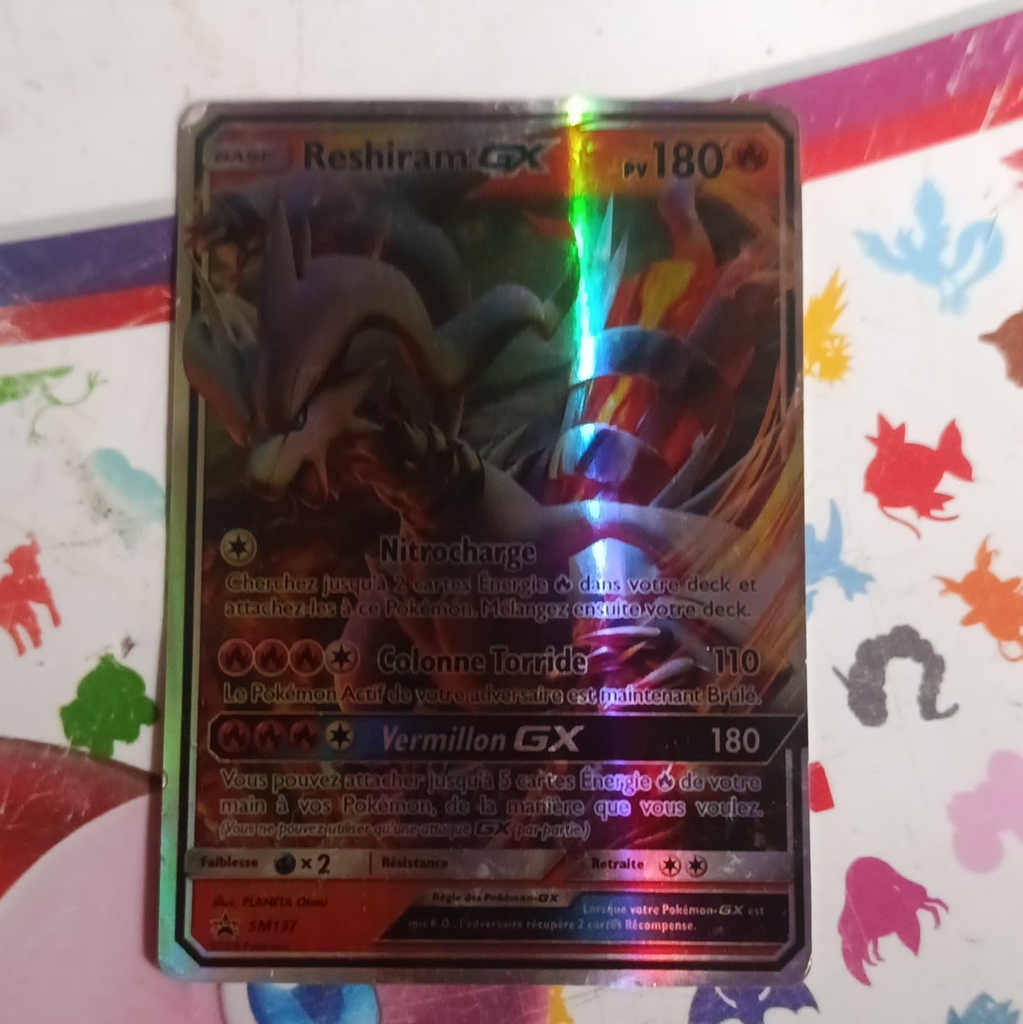 Pokémon JCC Reshiram GX Holo Promo SM137 180 PV FR Dragon De base 2017