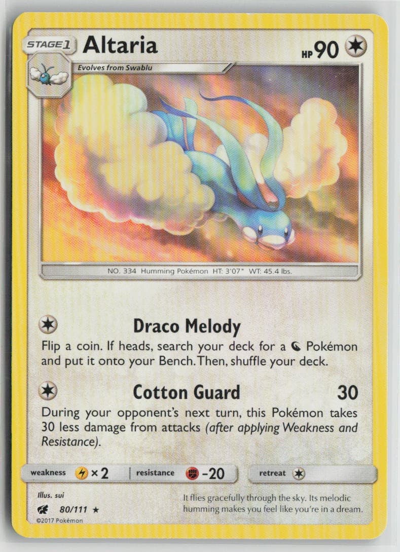 Altaria 80/111 Rare Crimson Invasion Pokemon Lightly Played