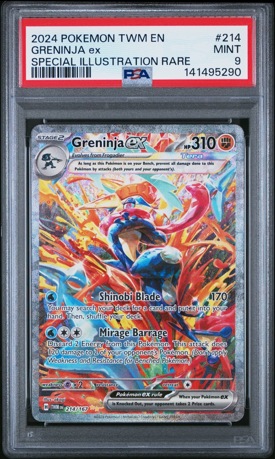 Greninja EX 214/167 Special Illustration Rare Twilight Masquerade English PSA 9