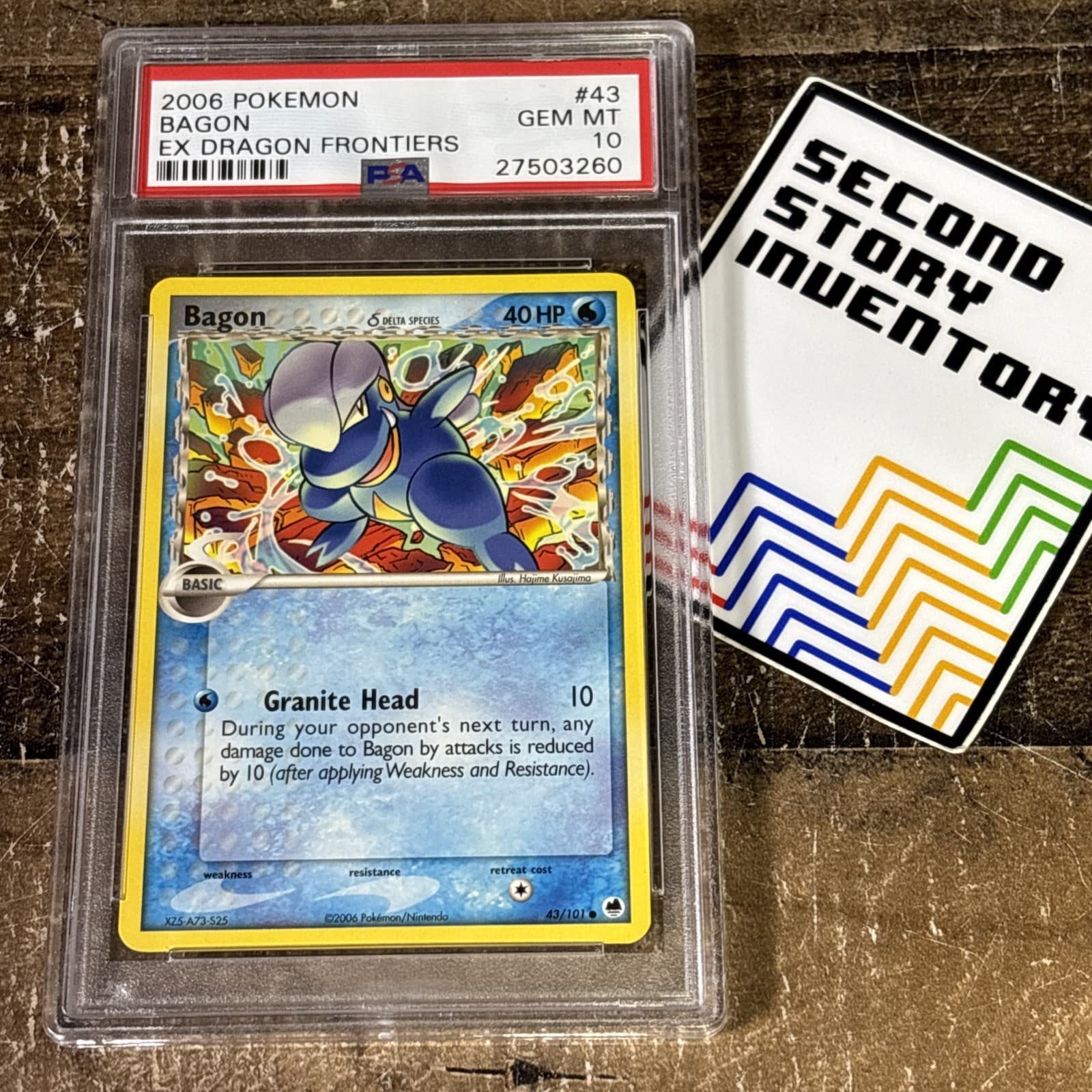 2006 POKEMON EX DRAGON FRONTIERS #43 BAGON PSA 10 (pop 13) Low Pop