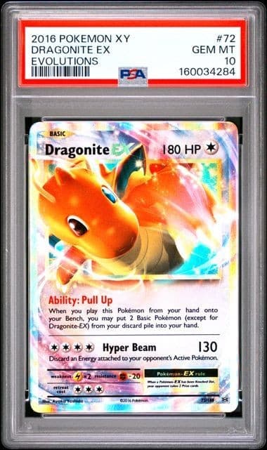 PSA 10 2016 POKEMON XY DRAGONITE EX #72 EVOLUTIONS