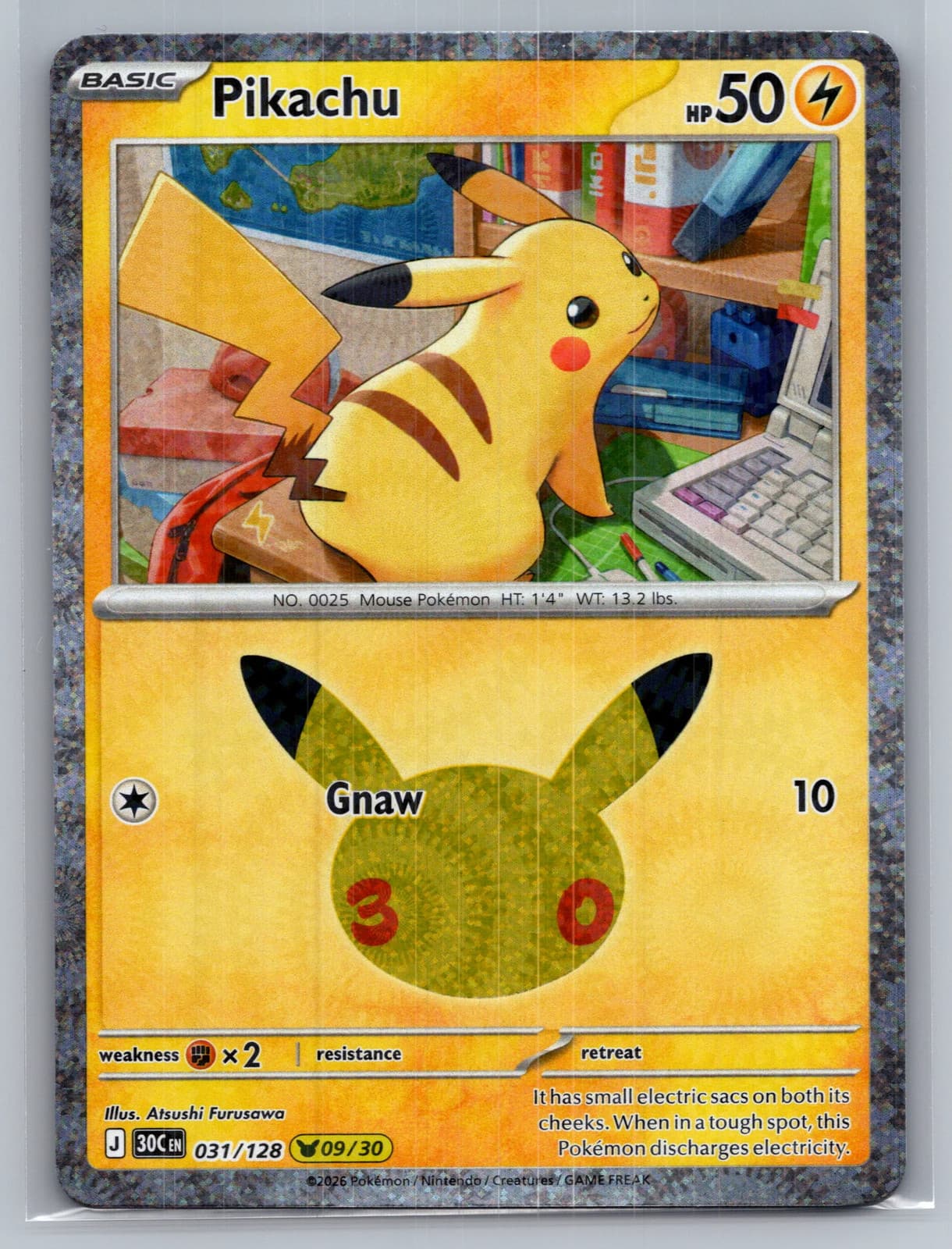 Pikachu #31/128 2026 30th Celebration Pokemon TCG