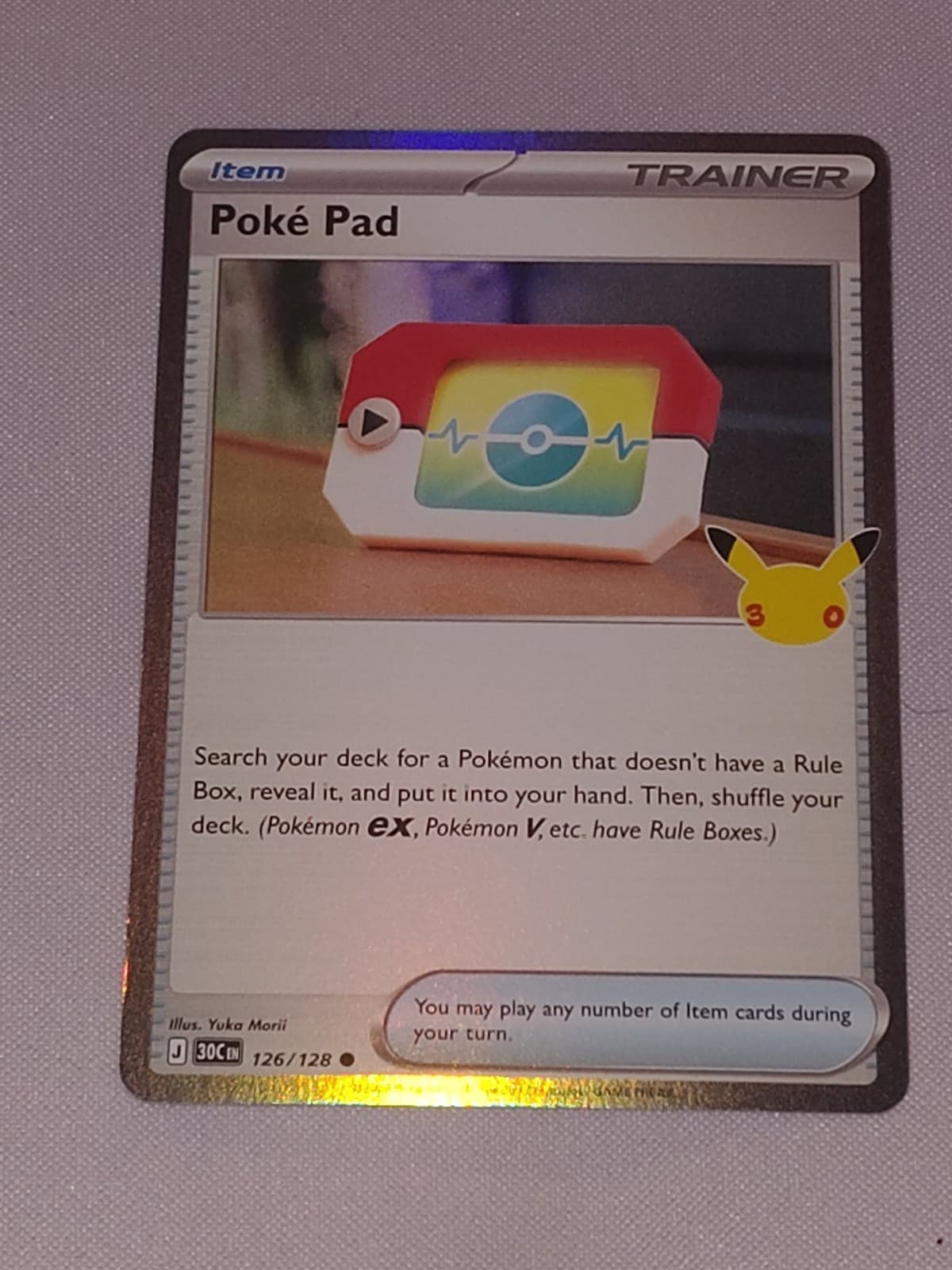 Poké Pad 126/128 30th Celebration Pokemon TCG NM