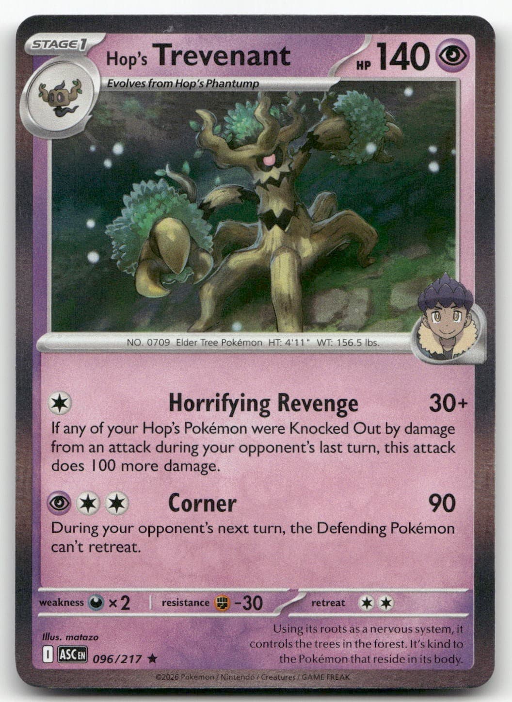 Hop's Trevenant - 096/217 #96/217 (Holo) (NM) ME: Ascended Heroes ASC Pokemon