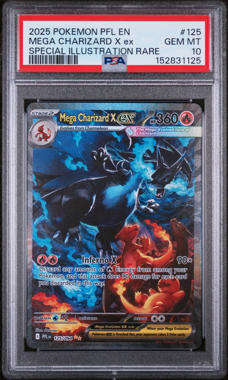 Mega Charizard X EX 125/094 Special Illustration Rare Pokemon English PSA 10 Gem
