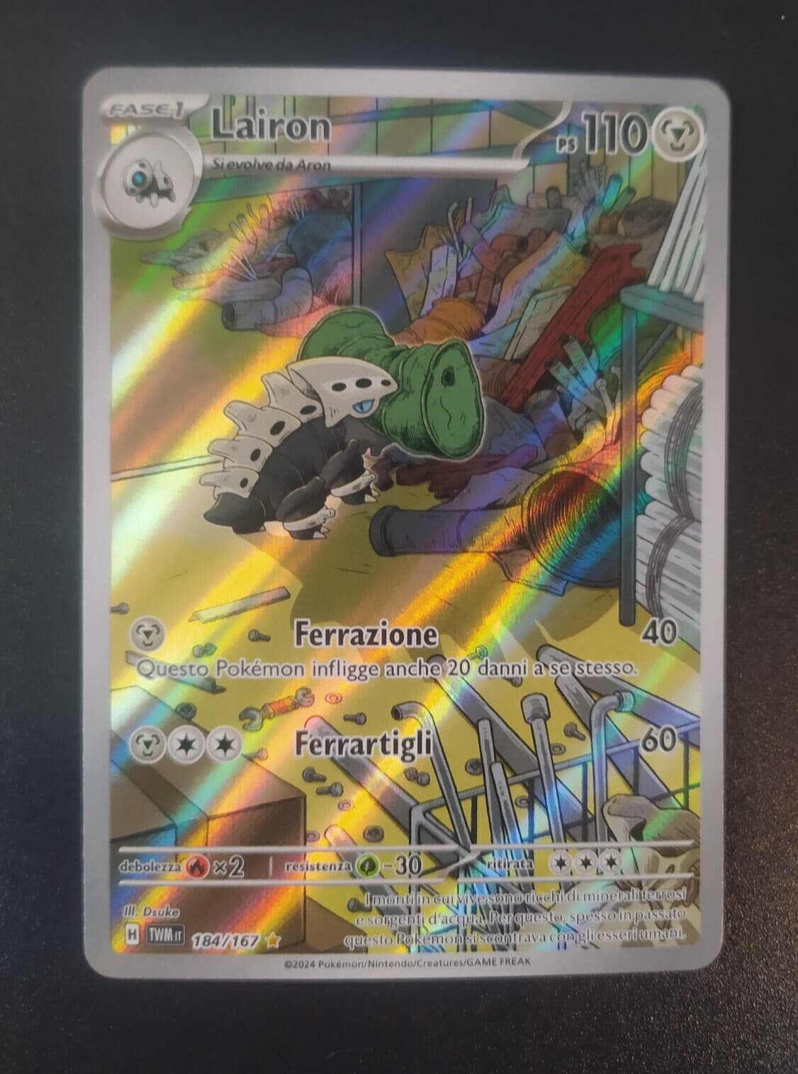 POKEMON CARD 184/167 Lairon Illustrazione Rara Crepuscolo Mascherato
