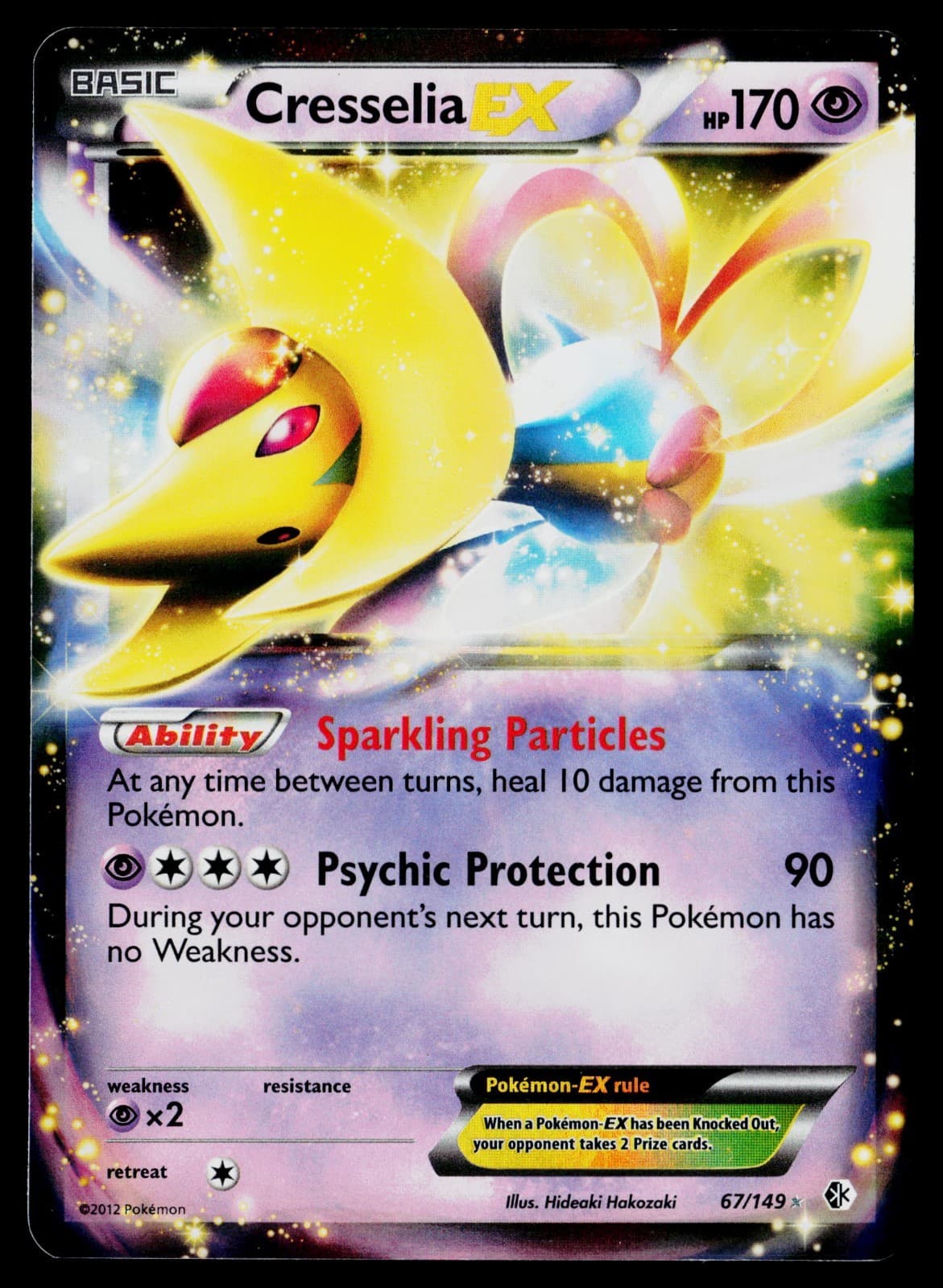 Cresselia EX 67/149 Boundaries Crossed 2012 Pokemon Holofoil MP Denting