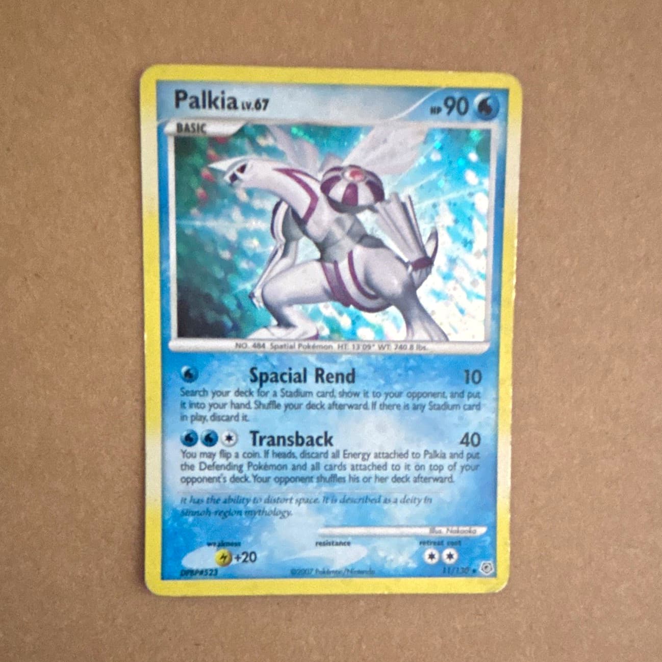 Palkia 11/130 Diamond and Pearl Holo Rare Basic 90 HP Eng 2007 Pokémon TCG