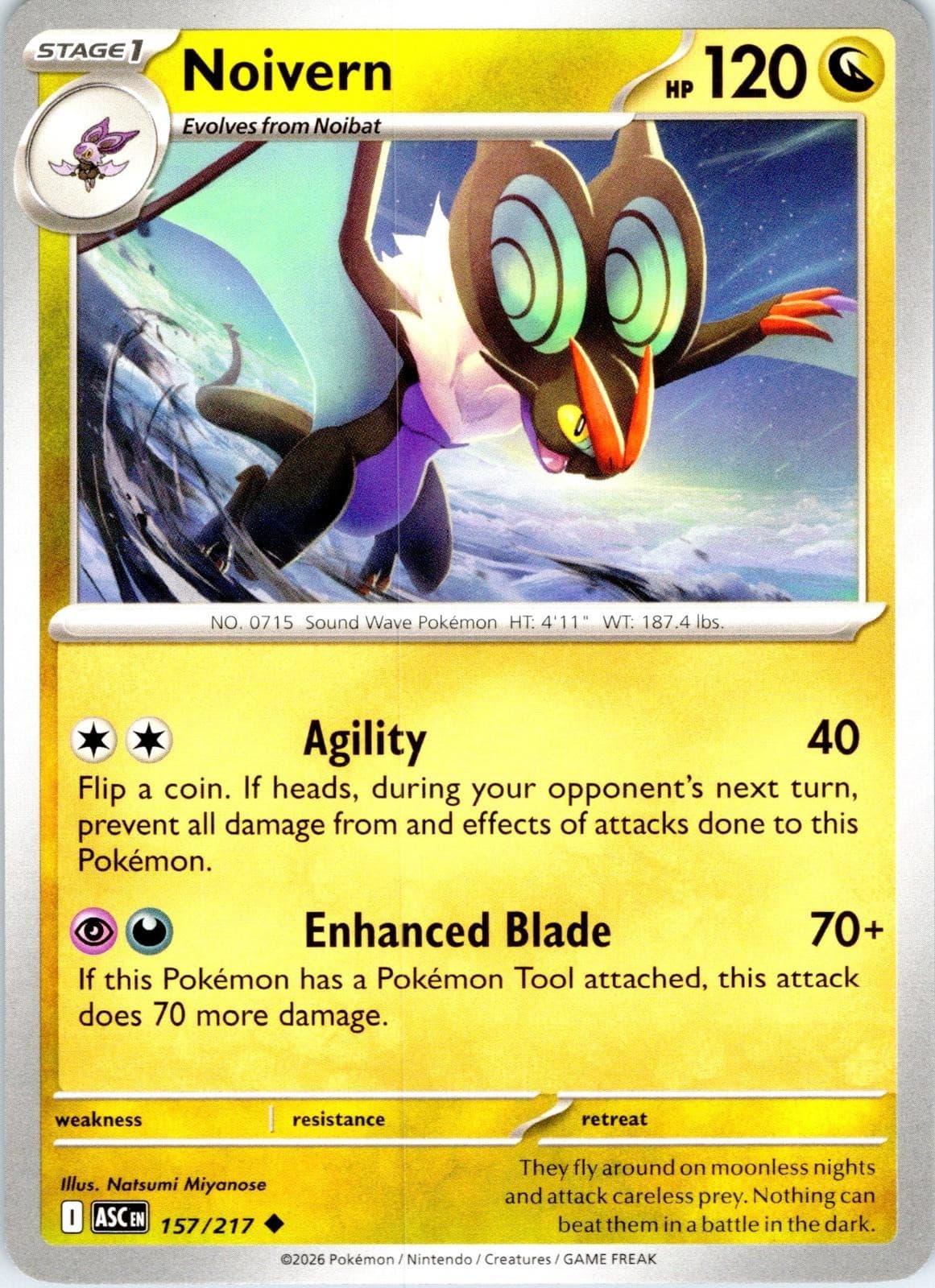 Noivern 157/217 Uncommon Ascended Heroes Pokemon Near Mint