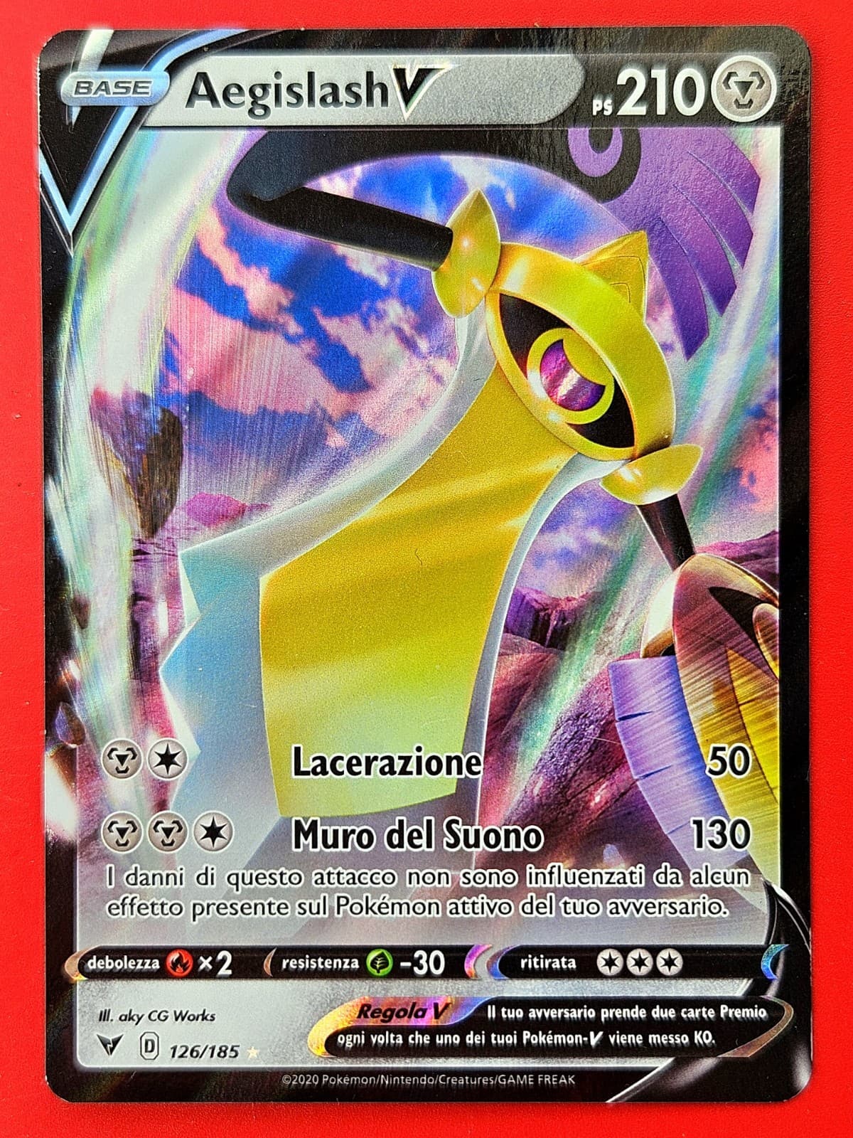 Carta Pokemon Aegislash V - Voltaggio Sfolgorante 126/185 Italiano