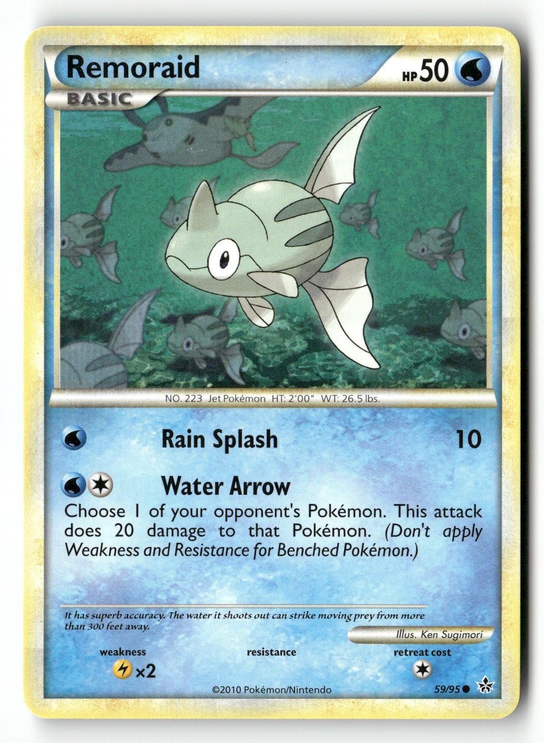 Remoraid 59/95 Common HGSS Unleashed Pokemon Lightly Played