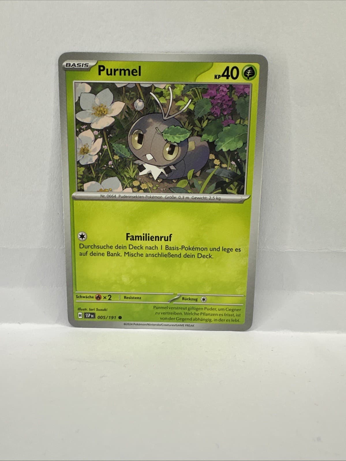 Pokémon Karte 2024 TCG Purmel 5/191 Stürmische Funken Deutsch