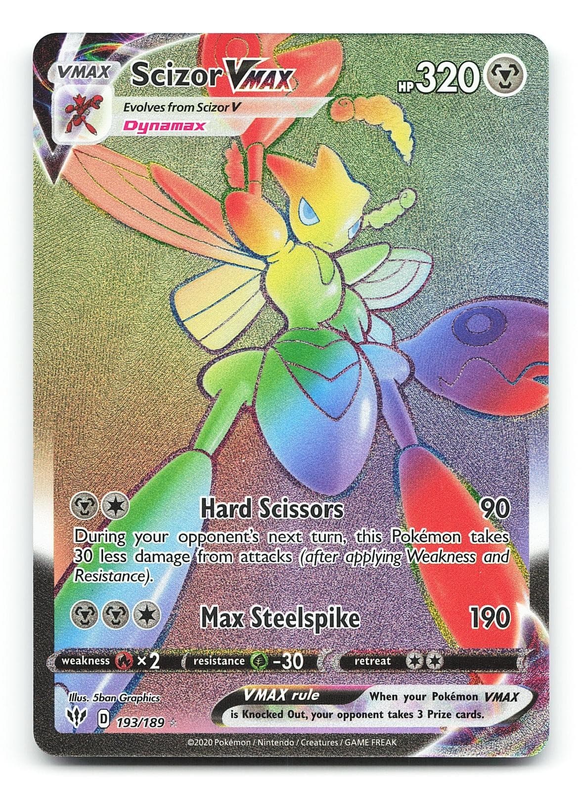 Scizor VMAX 193/189 Darkness Ablaze Holo Secret Rare Pokemon Card NM